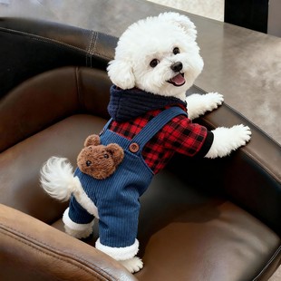 狗狗衣服秋冬款保暖加厚防寒四脚衣泰迪博美比熊中小型犬宠物衣服