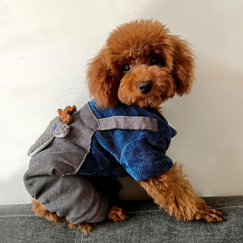 狗狗衣服冬季小鹿四脚衣保暖加厚