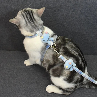 小猫可调节绳子 猫咪牵引绳防挣脱外出专用溜猫兔子工字型猫绳夏季