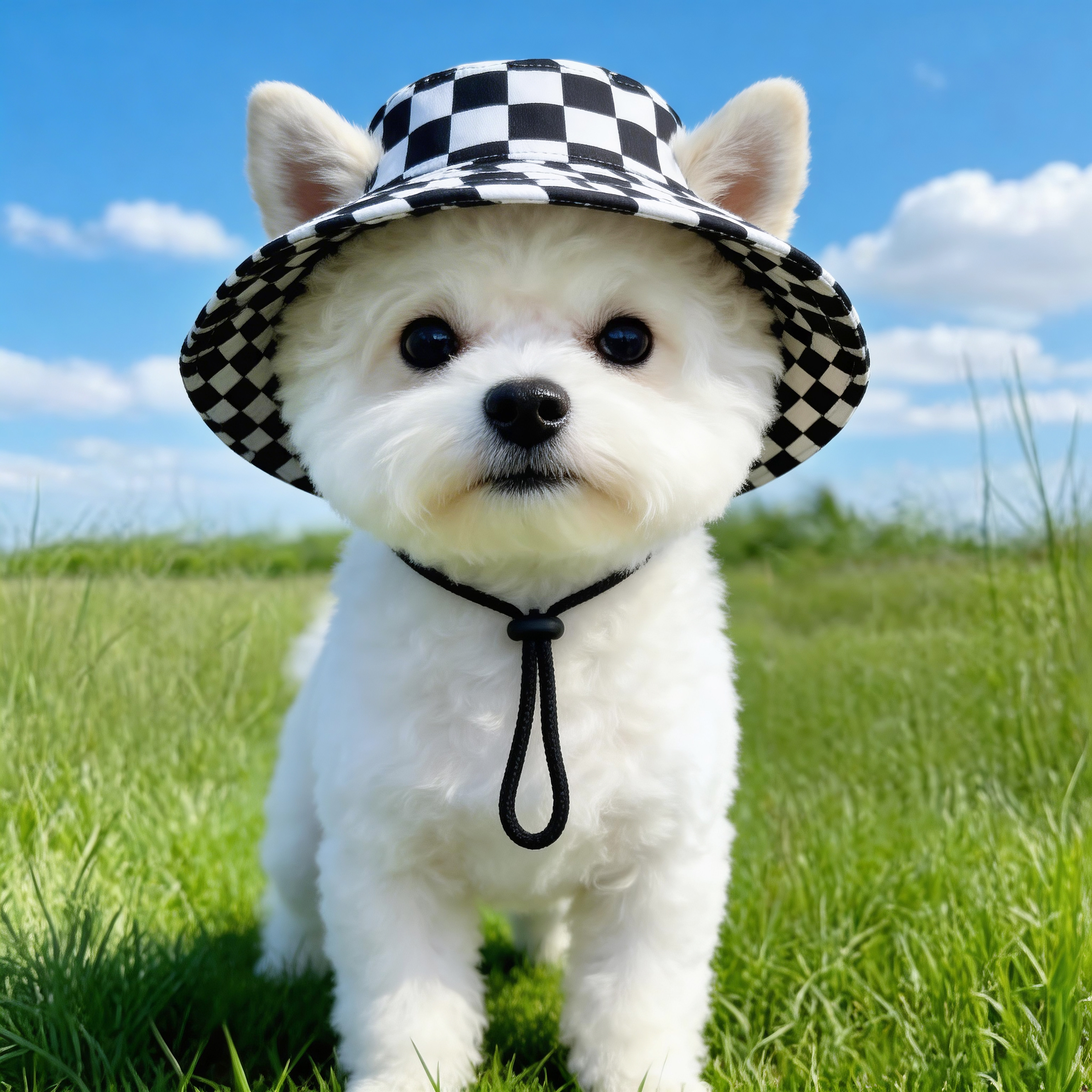 宠物帽子狗狗夏季太阳帽猫咪户外出露耳朵比熊英短柴犬德文渔夫帽