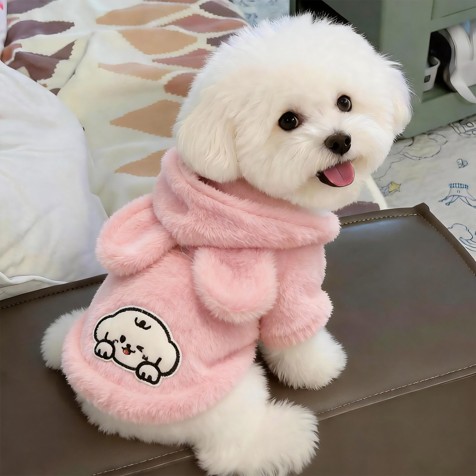 连帽狗狗衣服加绒耳朵卫衣冬季
