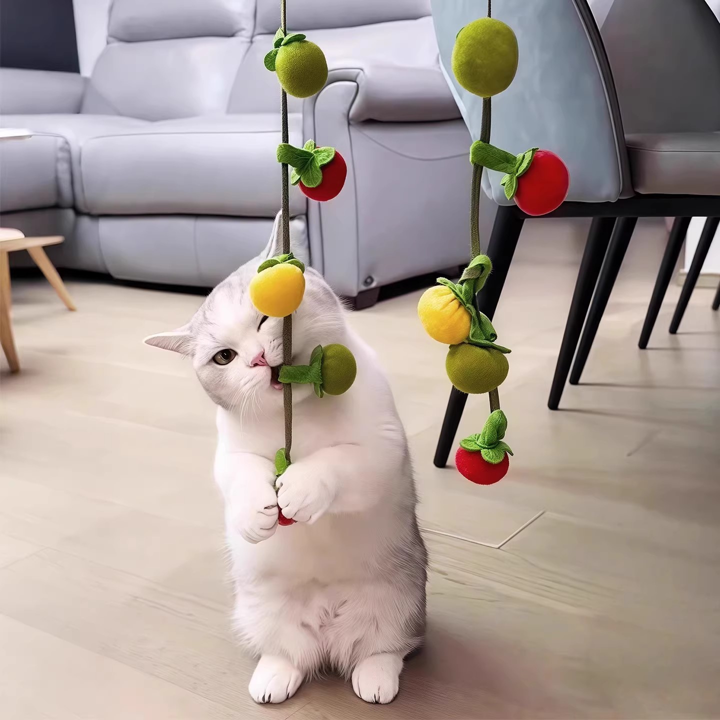 猫咪玩具猫薄荷番茄串铃铛逗猫棒