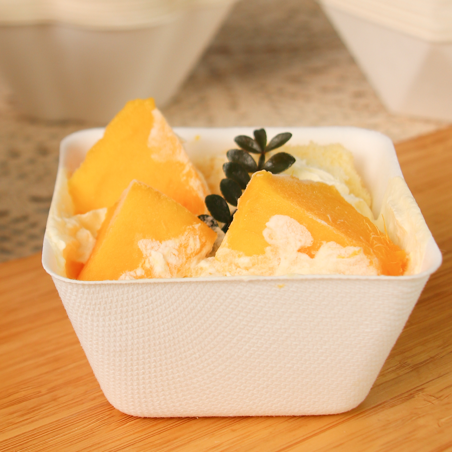 水果冰淇淋方形酸奶降解纸杯纸碗