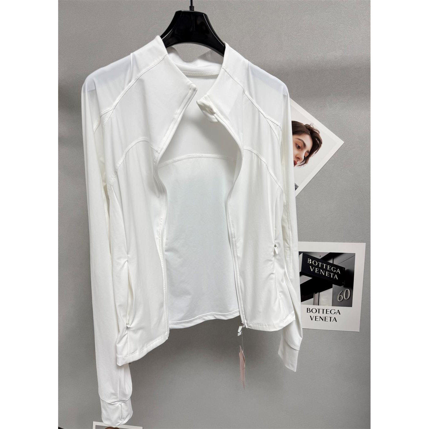 2026夏季百搭修身立领防晒外套女白色拉链短款收腰薄款夹克透气潮