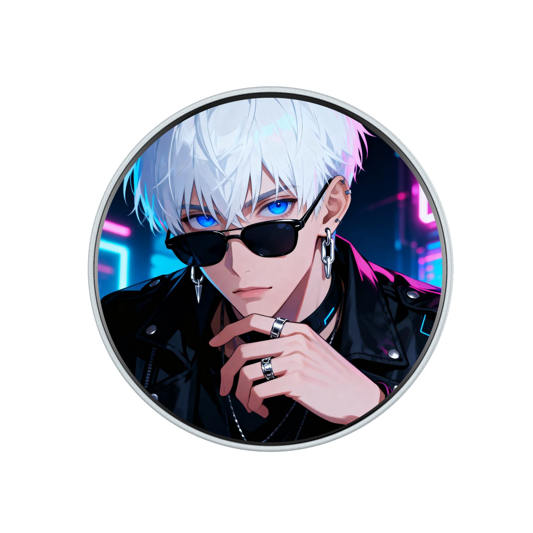 炳炳电子吧唧触摸屏应援灯动漫角色圆形徽章立牌二次元周边装饰品