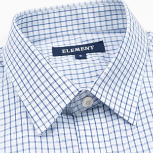 纯棉男士 衬衣加大码 条纹修身 短袖 商务正装 夏季 职业工装 蓝色 白衬衫