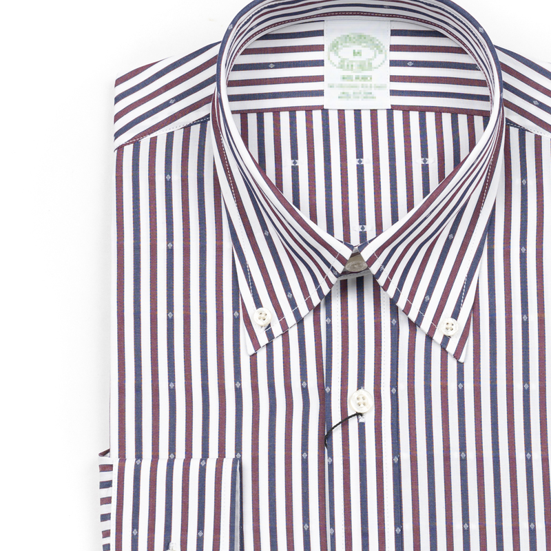 美式纽扣领长袖商务衬衣