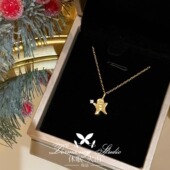 「小姜饼人」高级感圣诞小众设计百搭纯银14k金锆石项链锁骨链女