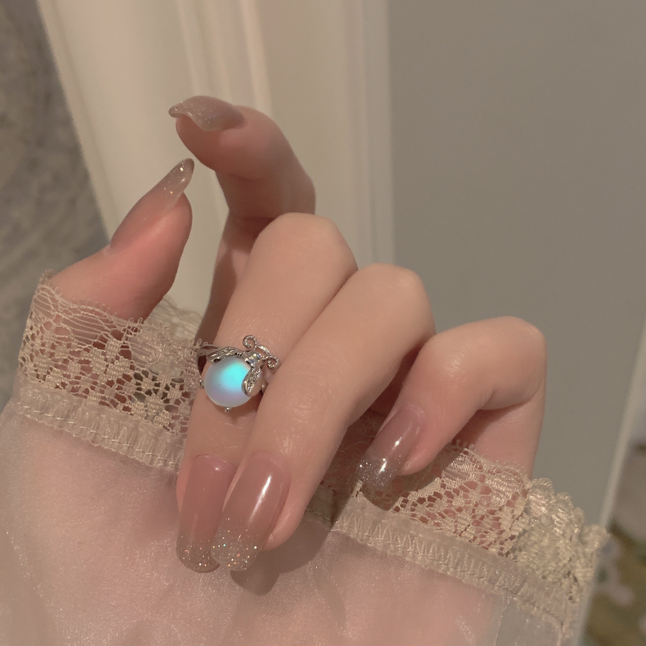 心动萤火系列复古月光宝石戒指