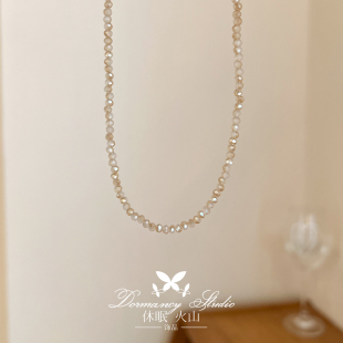 「减龄法则」韩系松弛感chill进口奥地利水晶串珠香槟项链锁骨链