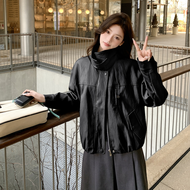 2026新款现货韩版宽松皮衣外套1535221P160K258,女装皮衣,浙宝153