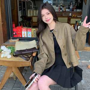 现货 新款 春秋pu皮夹克机车风皮衣外套 9859P130控198图片