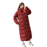 冬季新款出货中撞色长款90绒大被子羽绒服帽子可脱2486P365K548，女装羽绒服，浙宝153