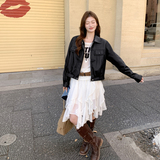 2026新款现货韩版宽松皮衣外套1535210P150K248，女装皮衣，浙宝153