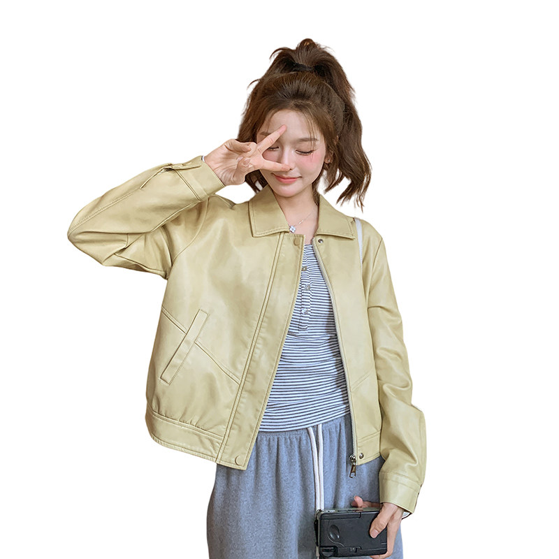 春季新款现货数据好机车风复古皮衣外套1532610P130K198,女装皮衣,浙宝153
