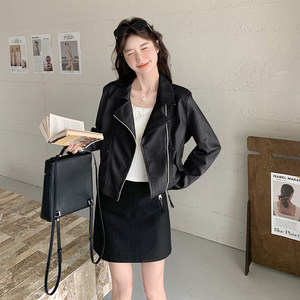 春季新款现货  机车风正肩高级感皮衣外套153 2606P145K198图片