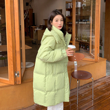 2024现货数据好50羽绒服牛角扣中长款加厚外套22816P260控398，女装羽绒服，浙宝153