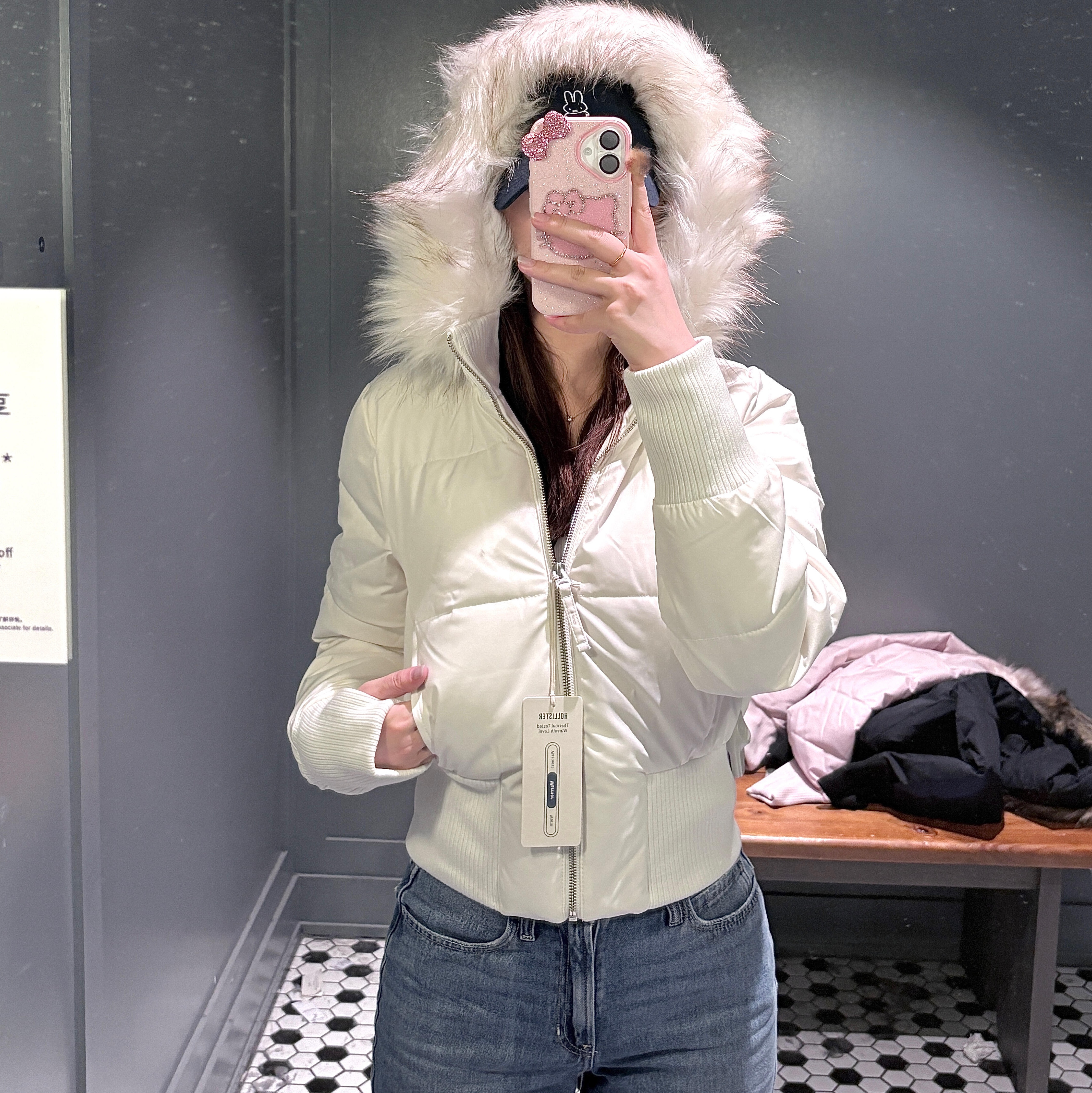 小海鸥2025秋冬新款美式Y2K辣妹毛领连帽棉服高级感收腰外套女装