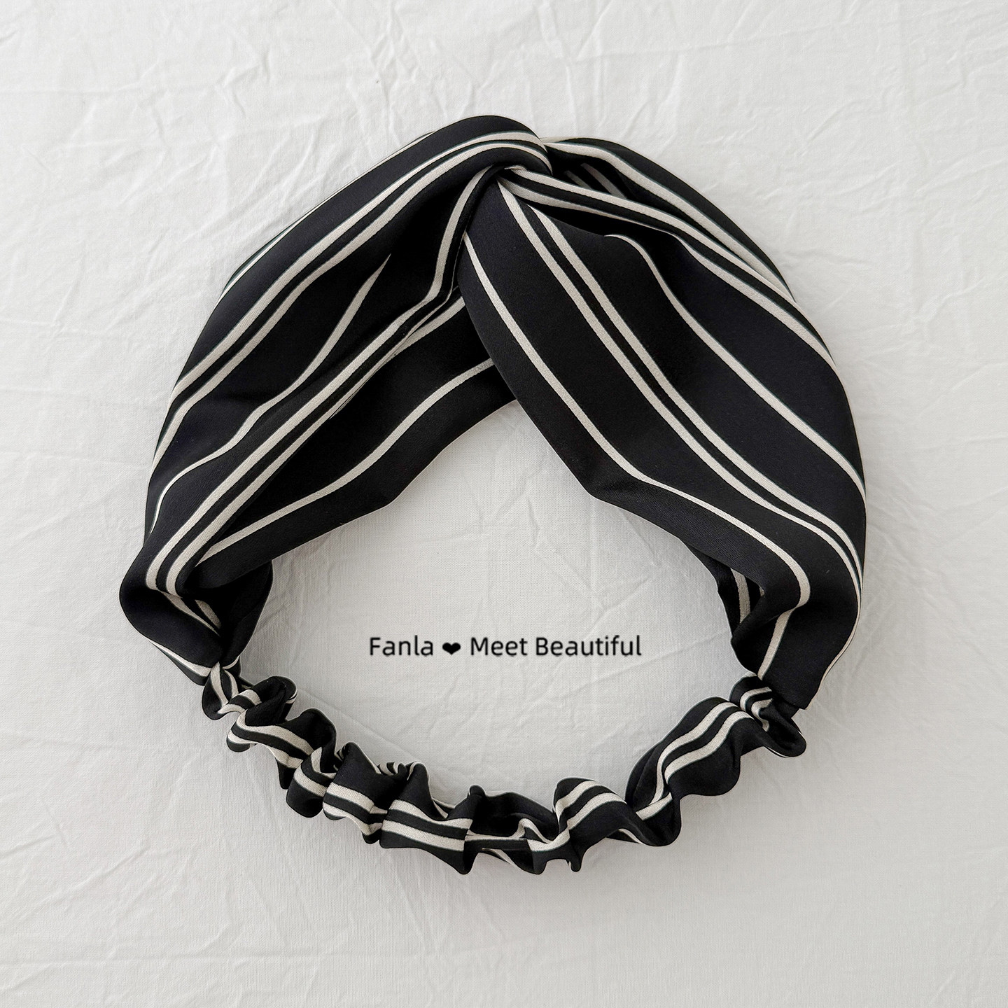 范拉手作2026新款时尚简约黑色百搭条纹宽边布艺交叉发带式发箍,饰品/流行首饰/时尚饰品新,发饰,淘宝优惠券,粉丝福利购,淘宝优惠卷