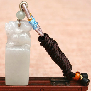 缅甸翡翠糯种白冰远古兽貔貅印章吊坠挂件玉玺玉佩玉坠送证书包邮