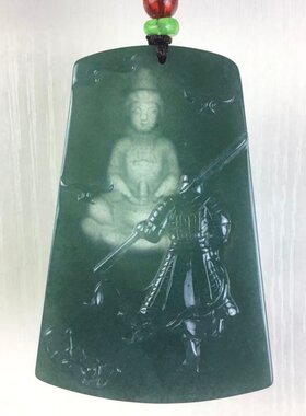 天然危料翡翠a货冰种蓝水大话西游大圣归来吊坠玉佩玉石悟空挂件