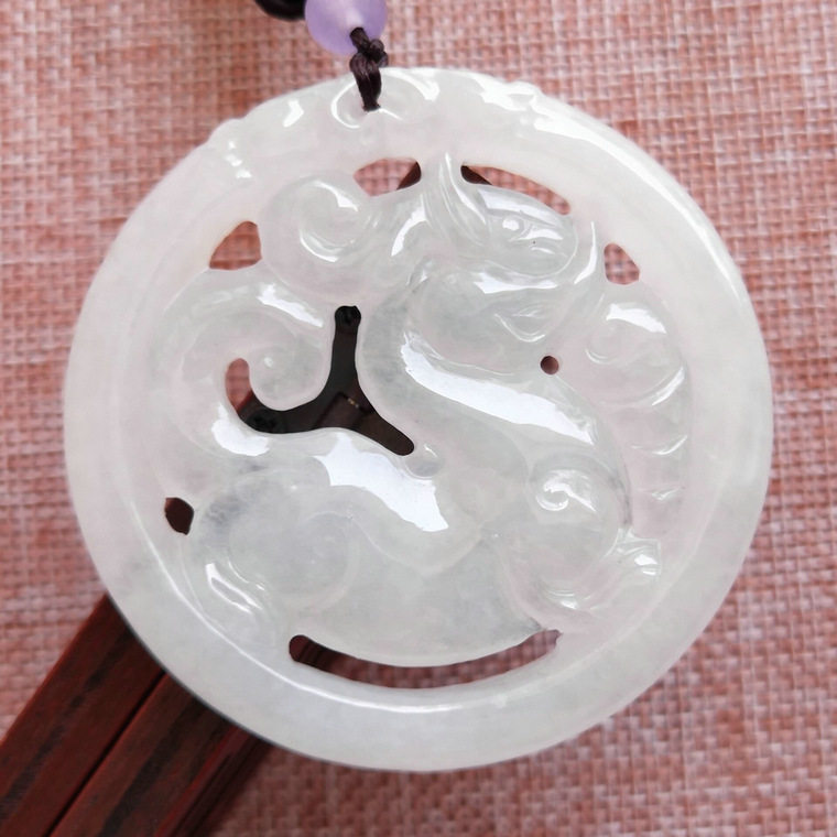 证书吊坠玉佩糯种挂件缅甸翡翠