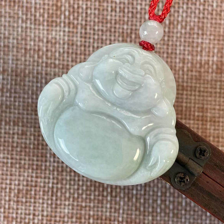 缅甸翡翠18k平安扣金镶玉