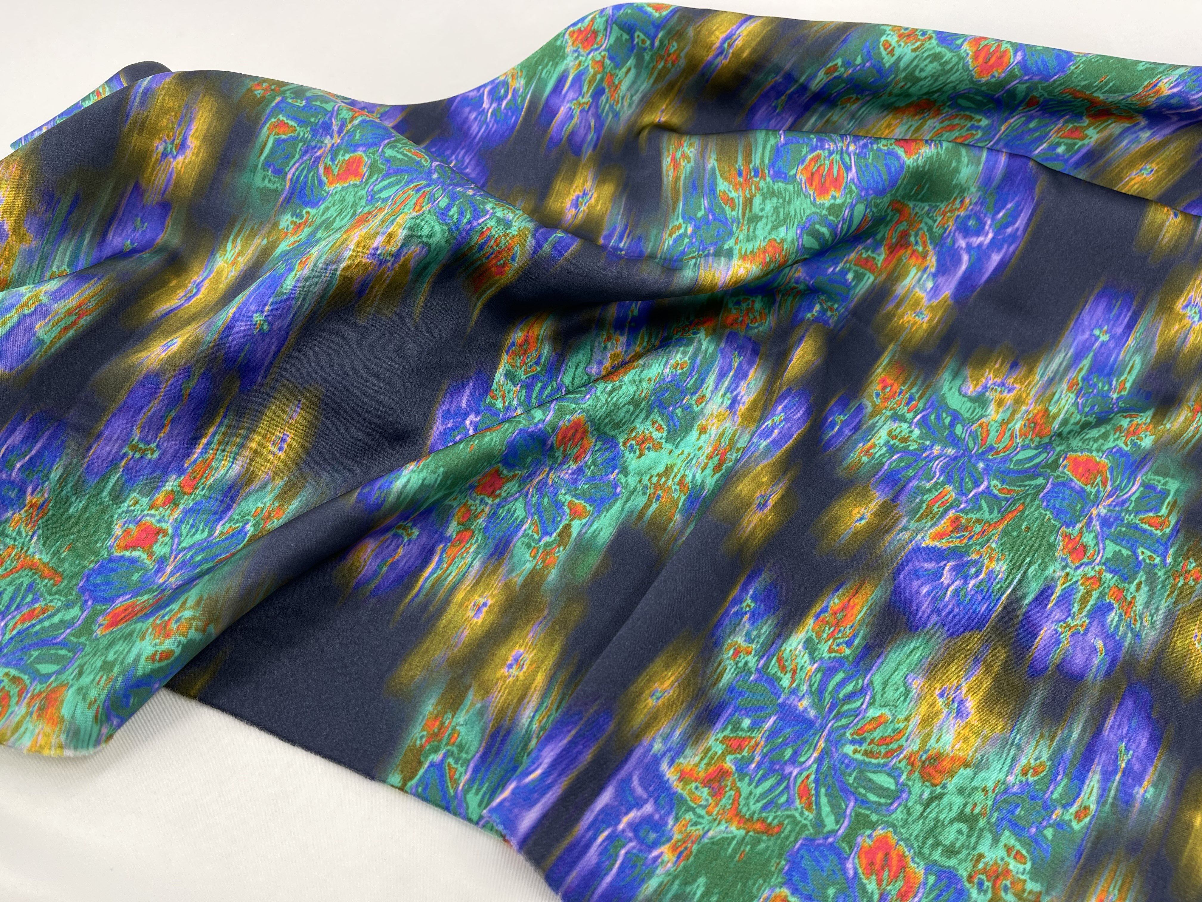 垂顺光泽感 设计师款朦胧印花铜氨丝棉布料国风旗袍汉服套装面料