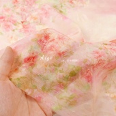 欧式 梦幻油画印花细闪天丝暗纹提花面料夏天连衣裙旗袍布料 复古