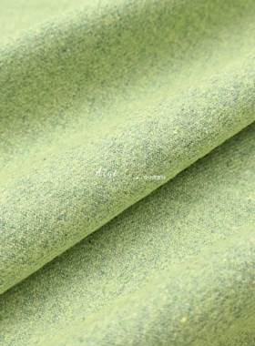 细腻高含毛 绿色混色羊毛毛料法兰呢布料套装西装汉服裙子面料DIY