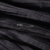 时装 凹造型设计师黑色光泽廓形不规则褶皱面料半裙风衣布料 褶皱