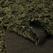 1348克 深绿色加厚长毛羊卷毛仿羊毛人造环保皮草面料大衣布料 米