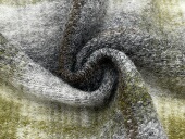 意大利进口 深灰格纹90%wool千层酥针织羊毛布料秋冬大衣外套面料