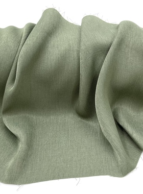 光泽柔软垂坠 古风绿色棉缎面料旗袍衬衫汉服连衣裙古装春夏布料