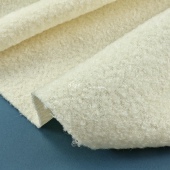 90%wool 奶白色小圈圈复合粘衬羊毛毛呢毛料面料大衣外套秋冬布料