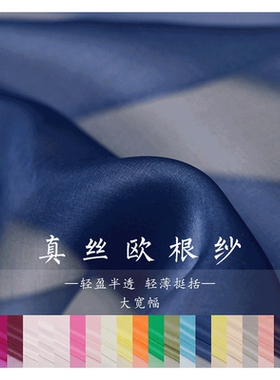 七彩5姆米真丝欧根纱桑蚕丝布料