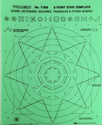 美国进口泰米TIMELY绘图模板T508八角星珠宝手绘设计规板尺子新品