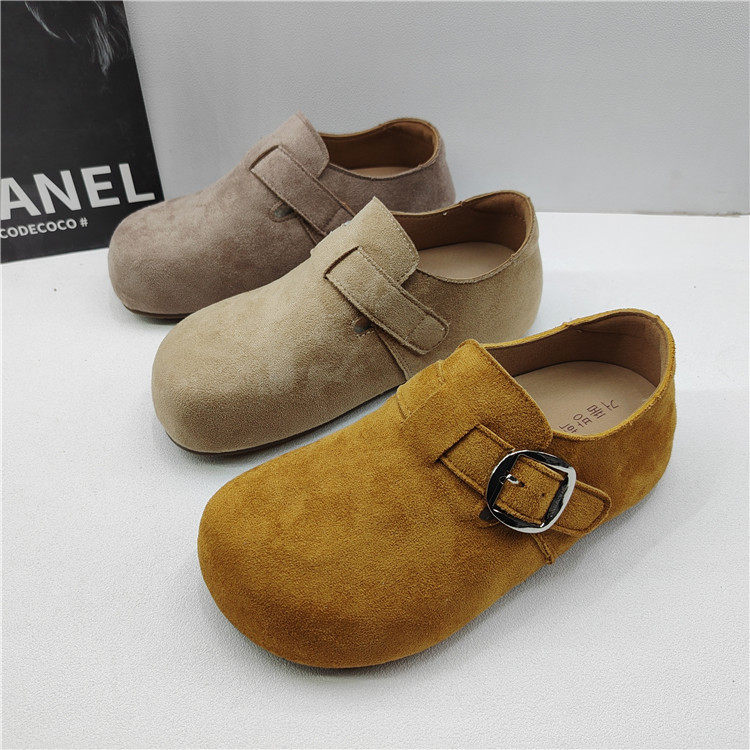 2026年春季新款休闲仿反绒皮勃肯鞋女搭扣圆头豆豆鞋软底百搭单鞋,女鞋,勃肯鞋/软木鞋,淘宝优惠券,粉丝福利购,淘宝优惠卷