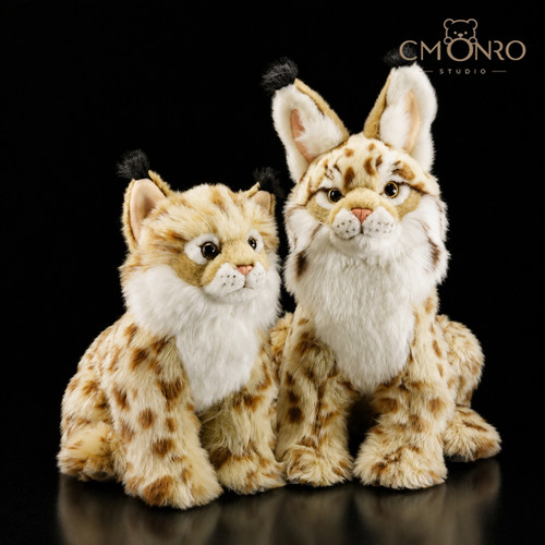 CMONRO仿真动物猞猁公仔毛绒玩具大山猫玩偶家居摆件儿童生日礼物