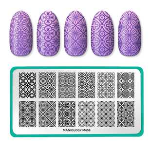 Maniology曼妮芝美甲印花板M656 精致马赛克几何俏皮活力双色设计