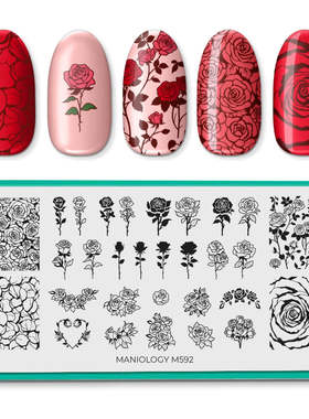 Maniology曼妮芝美甲印花板M592-予你玫瑰开启浪漫指尖之旅