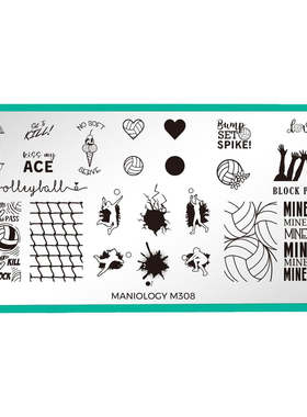 Maniology曼妮芝美甲印花板M308体育运动排球垫球扣球英姿飒爽