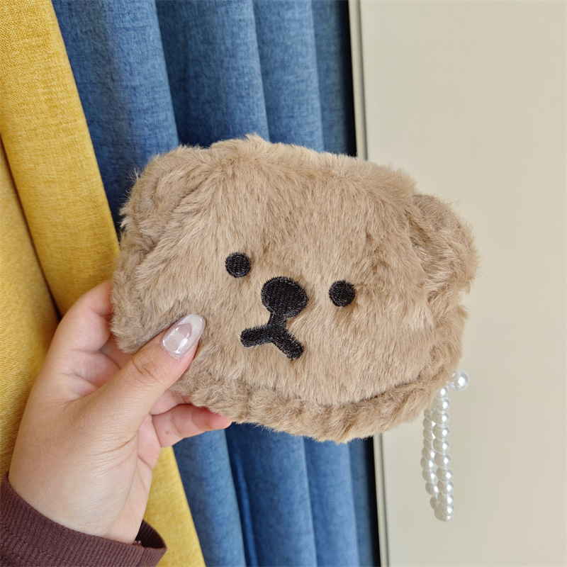 佳曼王妃毛绒零钱包卡女耳机