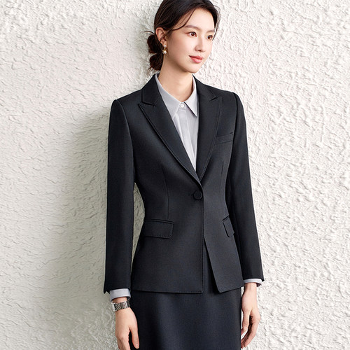 OFFIY公务员短款收腰黑职业西装