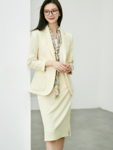 通勤西装 气嫩鹅黄色职业正装 外套女 黄皮友好元 OFFIY高级羊毛系列