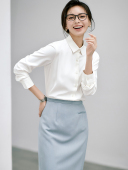 衬衫 长袖 白衬衣国考公务员女 加厚抗皱秋冬通勤面试职业正装 OFFIY