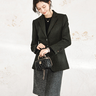 场合西装 OFFIY r商务精英职业通勤正式 服外套 高级羊毛复古绿