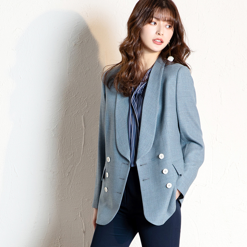 有帆高级羊毛西装套装春夏青果领