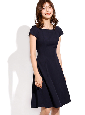 OFFIY-轻奢牌fox* 好坪无数 千金气质职业小黑裙短袖连衣裙