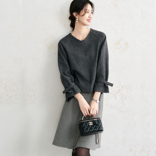 OFFIY羊毛人字纹秋冬上衣新款